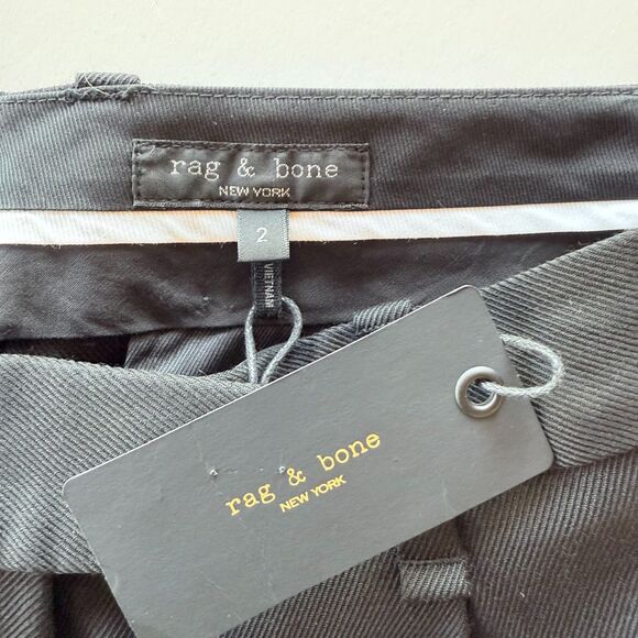 NWT Rag & Bone Women's Marianne Italian Wool Cuffed Hem Trousers in Black Size 2 - Picture 9 of 13